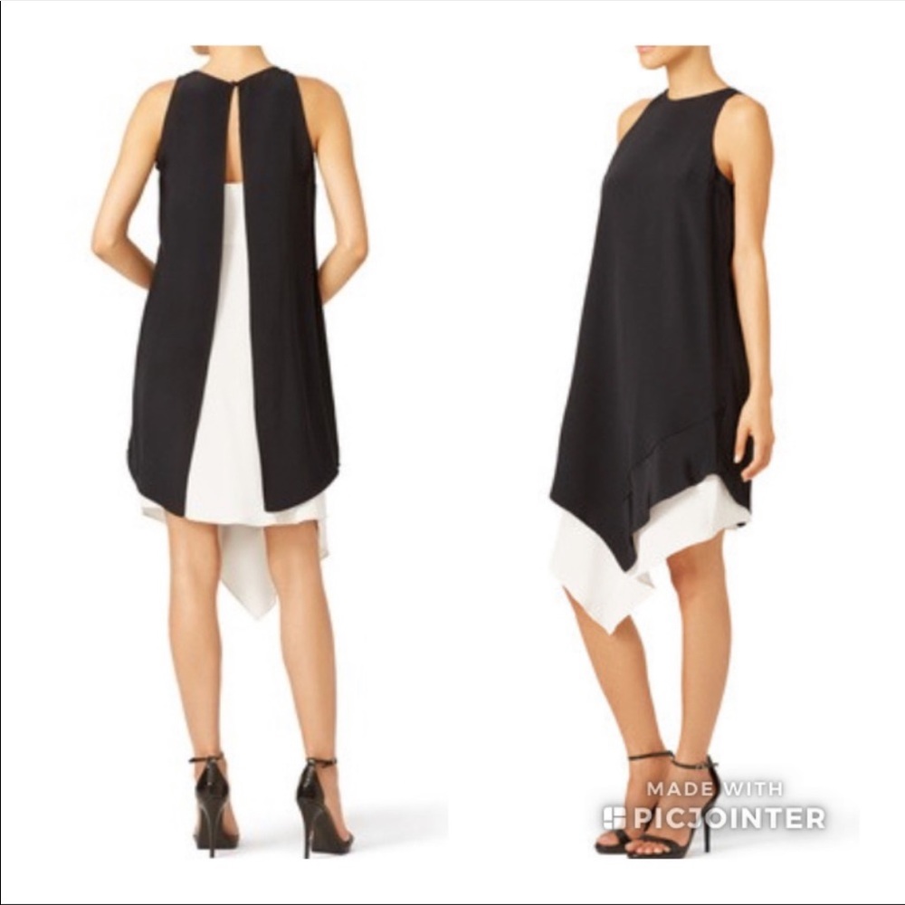 Hunter Bell Blue Silk Asymmetrical Cocktail Dress